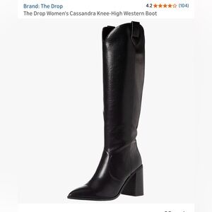The Drop : (Size 5) Cassandra Knee-High Western Boots Black NWT